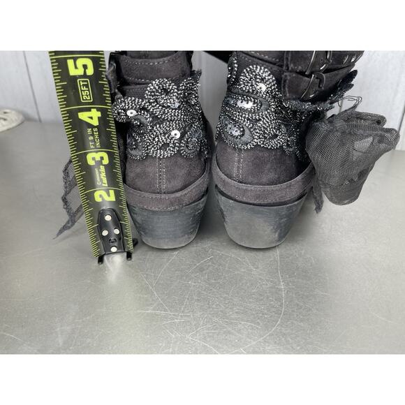 Not Rated Women's Moonshine Boot GRAY Knee High Boots Size 8 Faux Suede Cowboy - Picture 5 of 7